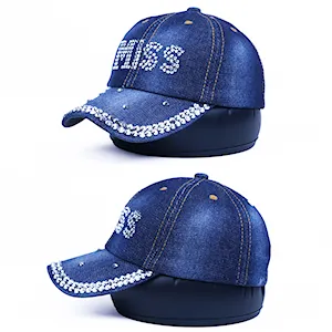 کلاه دخترانه نگین دار جین MISS