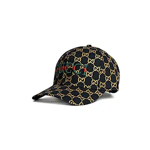 کلاه بیسبالی کتان پترن طلایی گلدوزی GUCCI