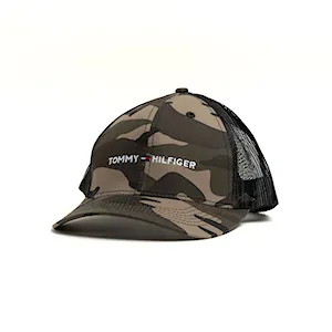 کلاه بیسبالی کتان پشت تور گلدوزی tommy چریکی