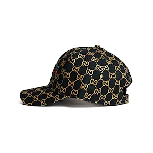 کلاه بیسبالی کتان پترن طلایی گلدوزی GUCCI