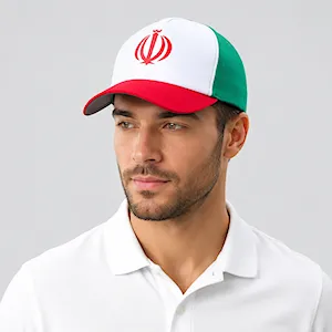 کلاه بیسبالی کتان طرح پرچم ایران 